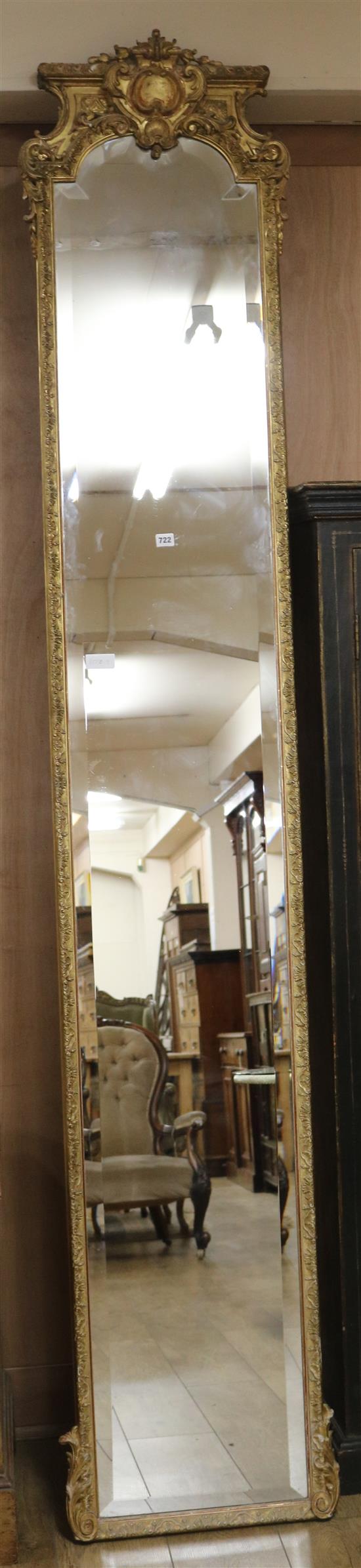 A gilt framed pier glass W.48cm